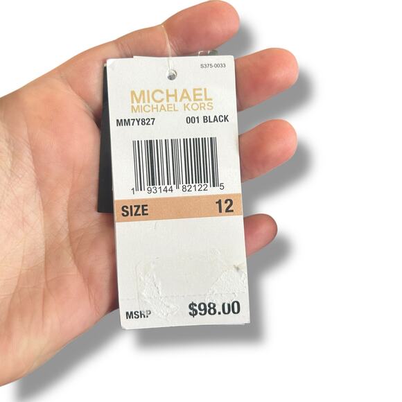 NWT Michael Kors Black One Piece Swimsuit Size 12 One Shoulder Ribbed Cut Outs - Picture 6 of 7